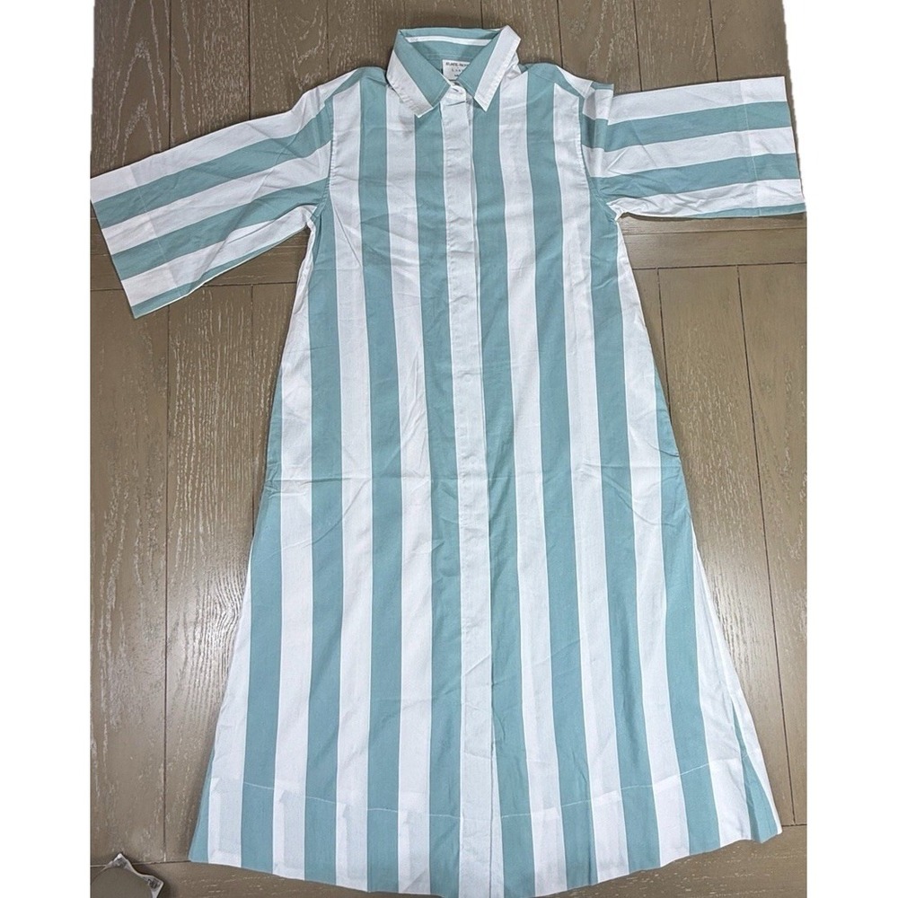 LAKE x Atlantic Pacific Caftan Pajamas‎ Cover Up XS Marnie Azure Stripe Coastal
